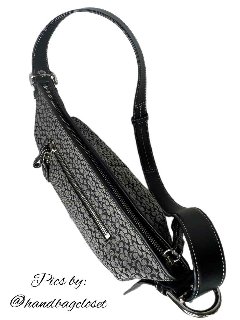 Coach Black Signature C Y2K F10945 Jacquard Soho Hobo Crossbody Bag - Picture 7 of 16